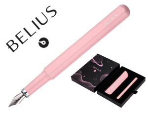 PLUMA BELIUS SPACE COLOR ROSA CON FUNDA SIMIL PIEL