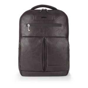 MOCHILA POLIPIEL DOS CREMALLERAS MARRON 44CM