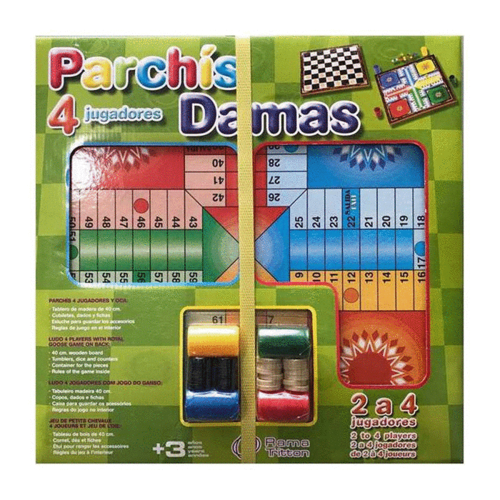 Parchis com jogo do ganso damas tabuleiro grande 4 jogado